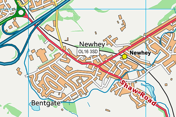 OL16 3SD map - OS VectorMap District (Ordnance Survey)