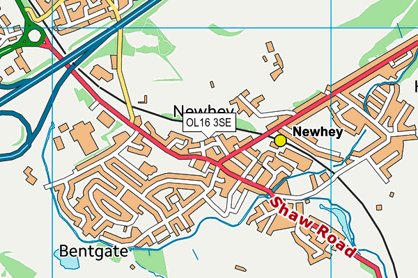 OL16 3SE map - OS VectorMap District (Ordnance Survey)