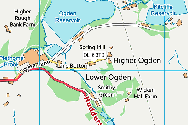 OL16 3TD map - OS VectorMap District (Ordnance Survey)