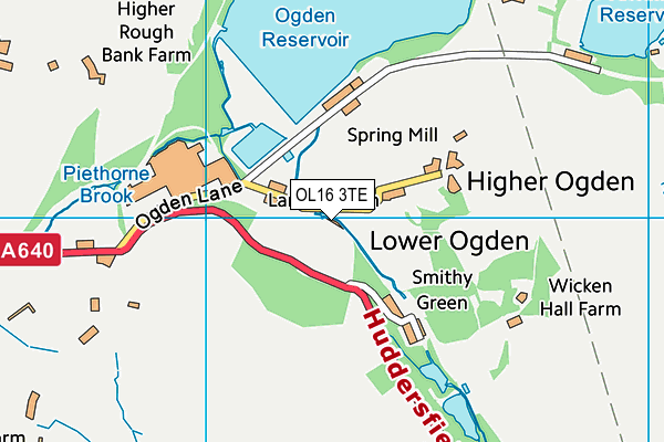 OL16 3TE map - OS VectorMap District (Ordnance Survey)