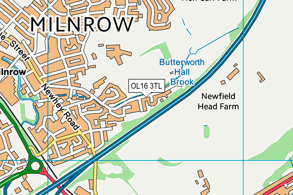 OL16 3TL map - OS VectorMap District (Ordnance Survey)