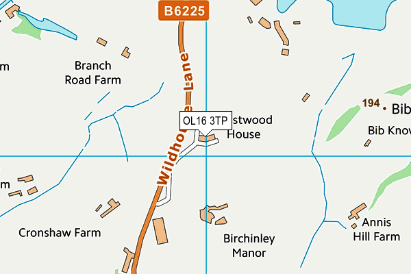 OL16 3TP map - OS VectorMap District (Ordnance Survey)