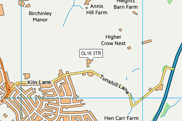 OL16 3TR map - OS VectorMap District (Ordnance Survey)