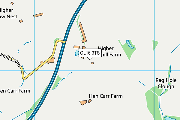 Tunshill Golf Club map (OL16 3TS) - OS VectorMap District (Ordnance Survey)
