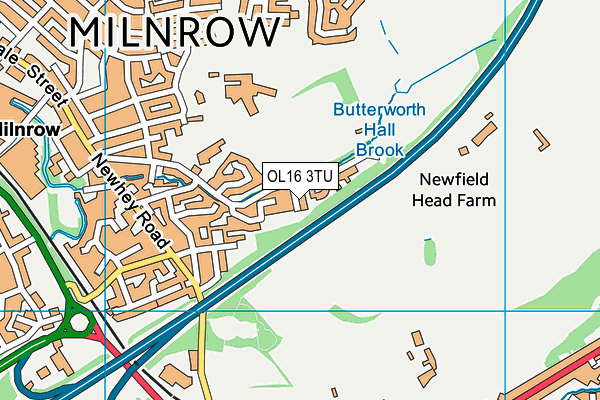 OL16 3TU map - OS VectorMap District (Ordnance Survey)