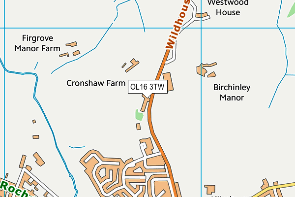 The Soccer Village (Closed) map (OL16 3TW) - OS VectorMap District (Ordnance Survey)