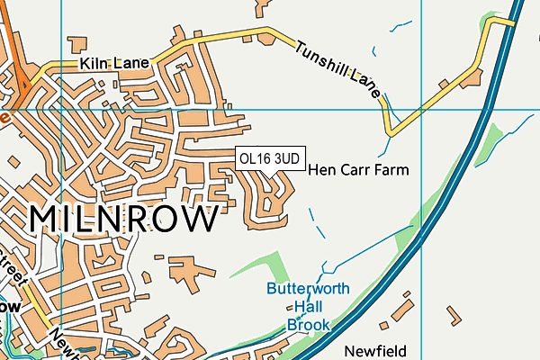 OL16 3UD map - OS VectorMap District (Ordnance Survey)