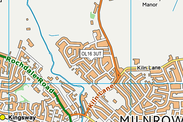 OL16 3UT map - OS VectorMap District (Ordnance Survey)