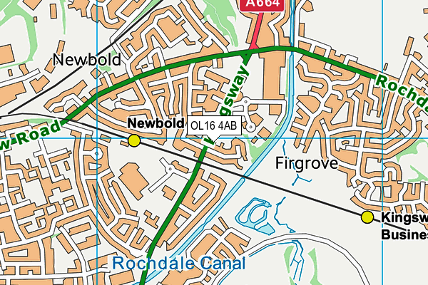 OL16 4AB map - OS VectorMap District (Ordnance Survey)