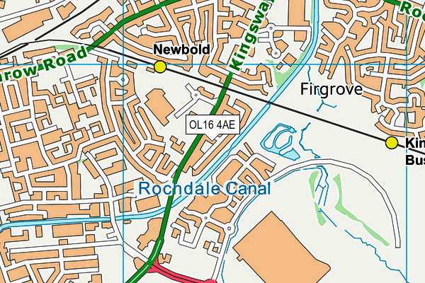 OL16 4AE map - OS VectorMap District (Ordnance Survey)