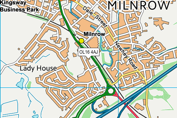 OL16 4AJ map - OS VectorMap District (Ordnance Survey)