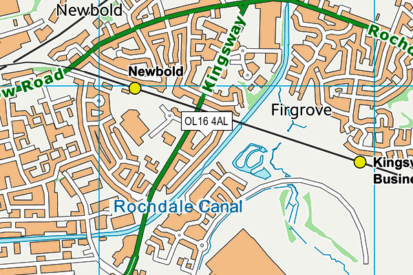 OL16 4AL map - OS VectorMap District (Ordnance Survey)