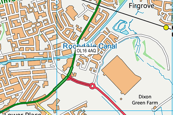 OL16 4AQ map - OS VectorMap District (Ordnance Survey)