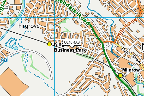 OL16 4AS map - OS VectorMap District (Ordnance Survey)