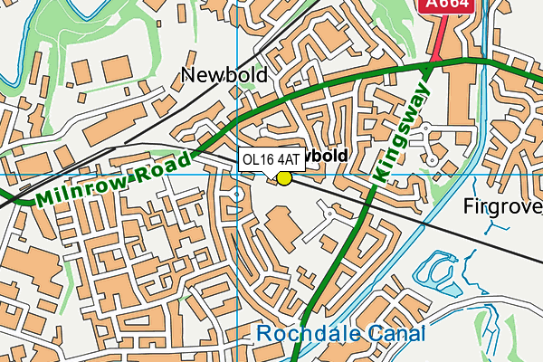 OL16 4AT map - OS VectorMap District (Ordnance Survey)