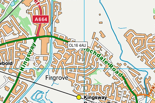 OL16 4AU map - OS VectorMap District (Ordnance Survey)