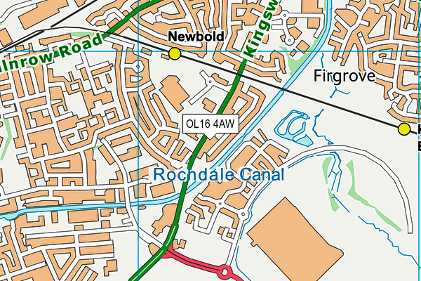 Sacred Heart Roman Catholic Primary School  Rochdale map (OL16 4AW) - OS VectorMap District (Ordnance Survey)