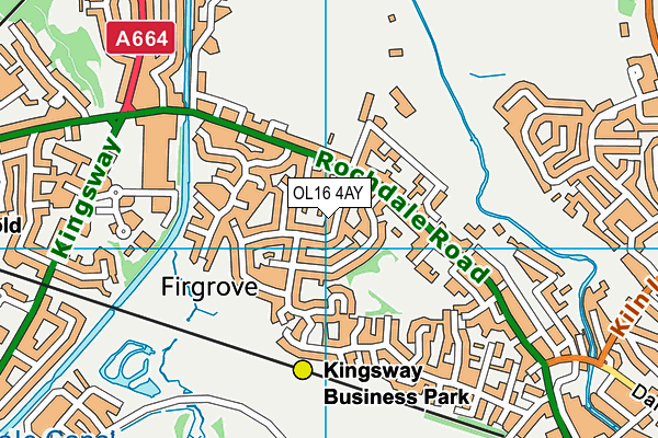 OL16 4AY map - OS VectorMap District (Ordnance Survey)