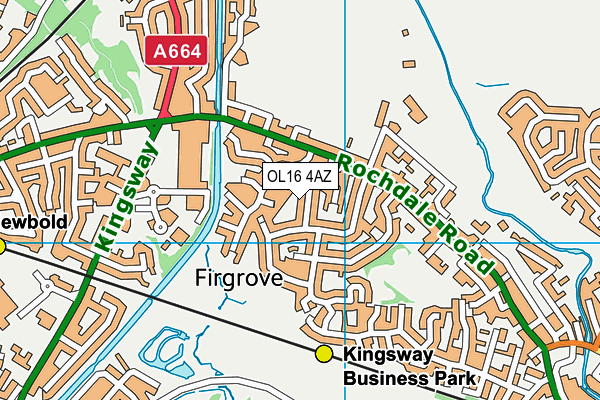 OL16 4AZ map - OS VectorMap District (Ordnance Survey)