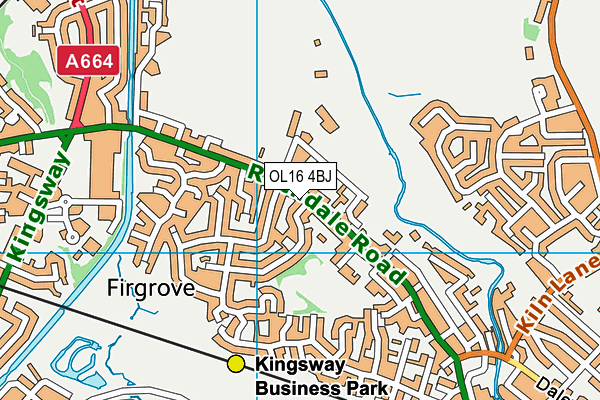 OL16 4BJ map - OS VectorMap District (Ordnance Survey)