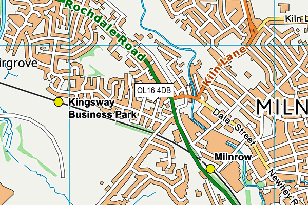 OL16 4DB map - OS VectorMap District (Ordnance Survey)