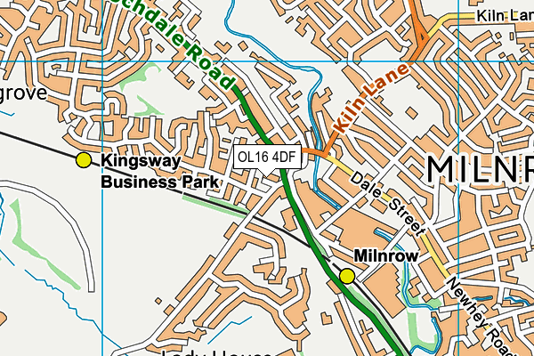OL16 4DF map - OS VectorMap District (Ordnance Survey)