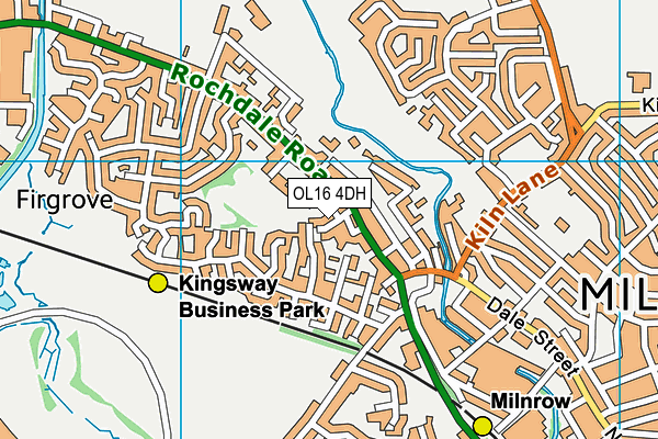 OL16 4DH map - OS VectorMap District (Ordnance Survey)