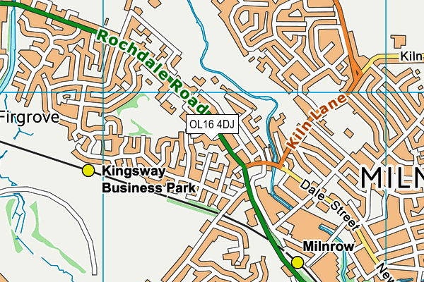 OL16 4DJ map - OS VectorMap District (Ordnance Survey)