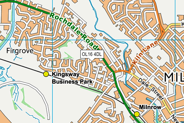 OL16 4DL map - OS VectorMap District (Ordnance Survey)