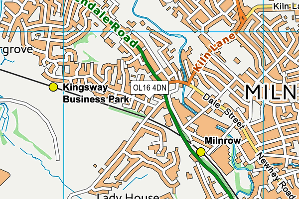 OL16 4DN map - OS VectorMap District (Ordnance Survey)