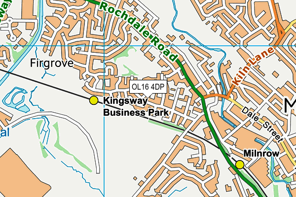 OL16 4DP map - OS VectorMap District (Ordnance Survey)