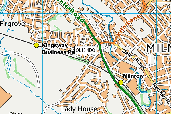 OL16 4DQ map - OS VectorMap District (Ordnance Survey)