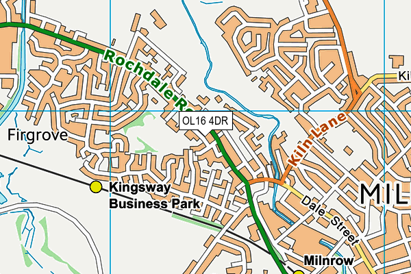 Moorhouse Academy map (OL16 4DR) - OS VectorMap District (Ordnance Survey)