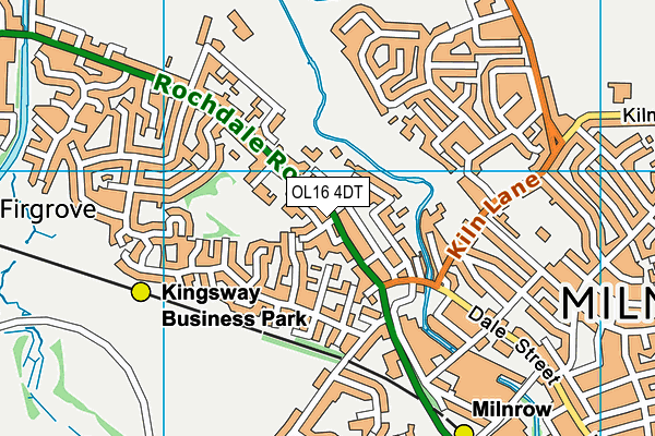 OL16 4DT map - OS VectorMap District (Ordnance Survey)