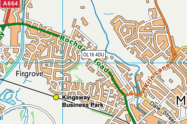 OL16 4DU map - OS VectorMap District (Ordnance Survey)