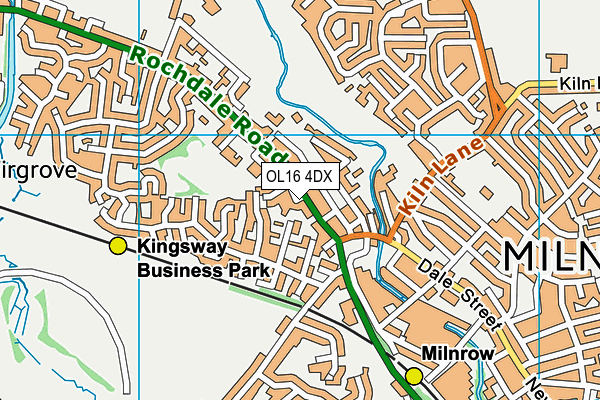 OL16 4DX map - OS VectorMap District (Ordnance Survey)