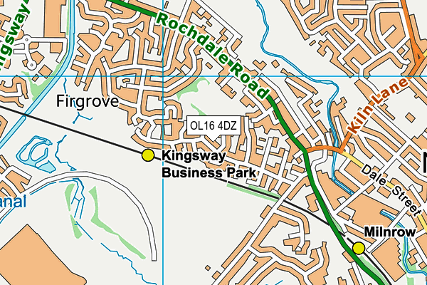 OL16 4DZ map - OS VectorMap District (Ordnance Survey)