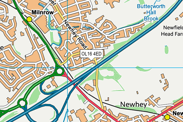 OL16 4ED map - OS VectorMap District (Ordnance Survey)