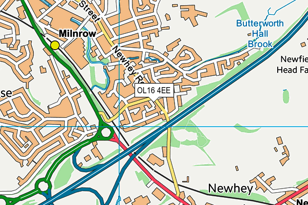 OL16 4EE map - OS VectorMap District (Ordnance Survey)