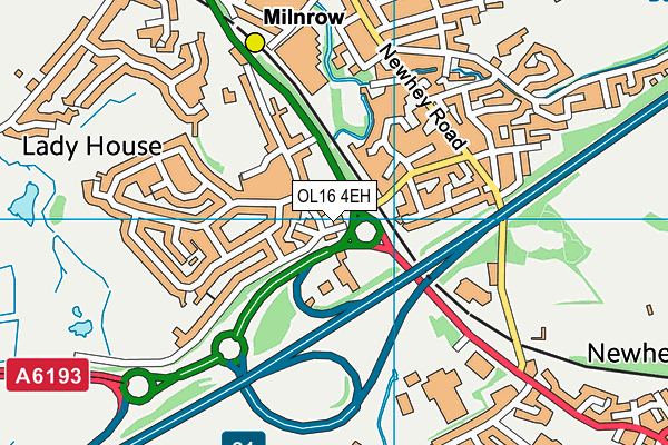OL16 4EH map - OS VectorMap District (Ordnance Survey)