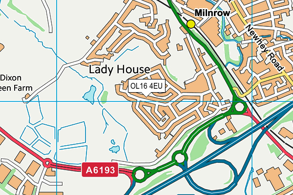 OL16 4EU map - OS VectorMap District (Ordnance Survey)