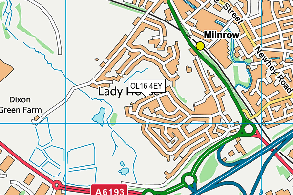 OL16 4EY map - OS VectorMap District (Ordnance Survey)