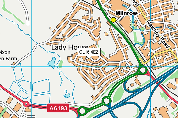 OL16 4EZ map - OS VectorMap District (Ordnance Survey)