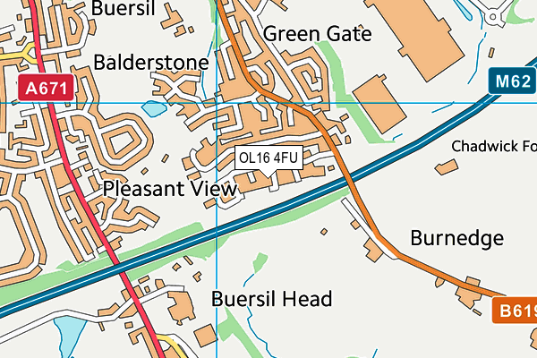 OL16 4FU map - OS VectorMap District (Ordnance Survey)