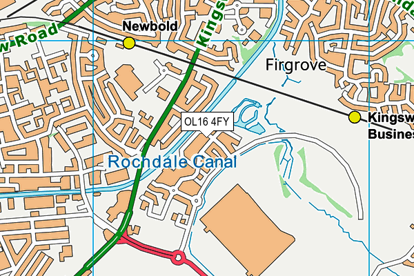 OL16 4FY map - OS VectorMap District (Ordnance Survey)