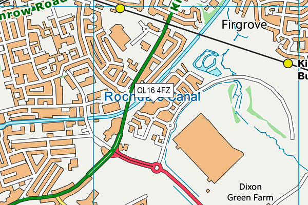 OL16 4FZ map - OS VectorMap District (Ordnance Survey)