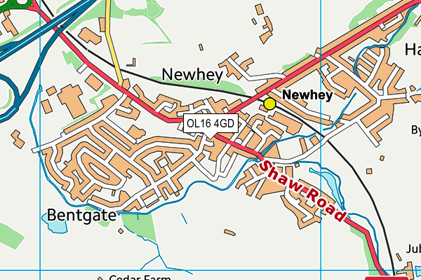 OL16 4GD map - OS VectorMap District (Ordnance Survey)