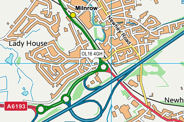 OL16 4GH map - OS VectorMap District (Ordnance Survey)