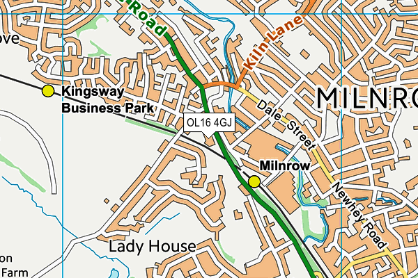 OL16 4GJ map - OS VectorMap District (Ordnance Survey)