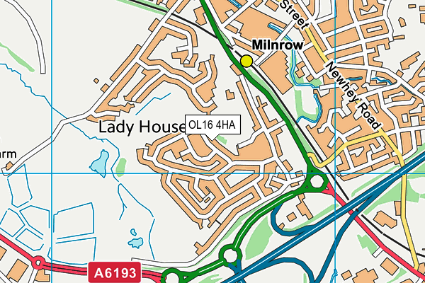 OL16 4HA map - OS VectorMap District (Ordnance Survey)